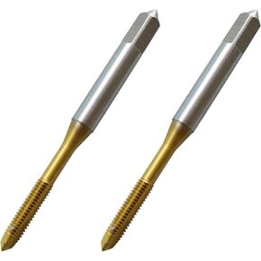 2Pcs Spiral Point Tap,High-Speed Steel Threading Tool with Titanium Coating,Ideal for Efficient Thread Making and Repairing in Stainless Steel,Aluminum and Plastics(M5x0.8mm)