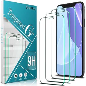 Slanku [3-Pack Screen Protector for iPhone 11 and iPhone XR (6.1-inch) Tempered Glass, Anti Scratch, Bubble Free, Case Friendly