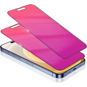 2 Pack Compatible with iPhone 15 Pro Max and Compatible with iPhone 15 Plus Privacy Screen Protector Gradient colorful 25 Degree Anti-Spy Tempered Glass Anti-Bluelight Bubble Free Full
