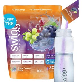 Electrolytes Powder Packets Daily Multi Vitamin Water Hydration Packet Powder No Sugar 2500 mcg B12, C + D + B6, Folate, Iron Zinc + More