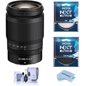 Nikon NIKKOR Z 24-200mm f/4-6.3 VR Lens, Bundle with Hoya NXT Plus 67mm UV+CPL Filter Kit, Cleaning Kit, Cleaning Cloth