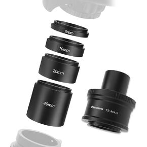 Astromania T T2 Mount and M42 to 1.25" Telescope Adapter (T-Mount) for Olympus Panasonic M4 / 3 Cameras - Bundle with - Astronomical T2-Extension Tube Kit