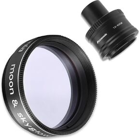 Astromania Canon EOS-M T2 Mount Lens Adapter and M42 to 1.25" Telescope Adapter (T-Mount) for Canon EOS-M - Bundle with - 1.25" Moon/Skyglow Filter