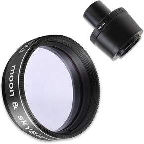 Astromania T2 N1 T Mount Lens Adapter and M42 to 1.25" Telescope Adapter (T-Mount) for Nikon 1 - Bundle with - 1.25" Moon/Skyglow Filter