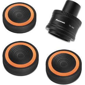 Astromania T/T2 Lens Mount Adapter Ring and M42 to 1.25" Telescope Adapter (T-Mount) for Sony-NEX Camera - Bundle with - Anti-Vibration Suppression Pads