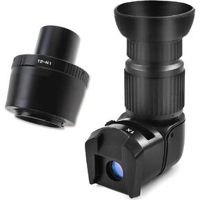 Astromania T2 N1 T Mount Lens Adapter and M42 to 1.25" Telescope Adapter (T-Mount) for Nikon 1 - Bundle with - Viewfinder with 6 Mounting Adapters