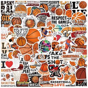 120 pcs Vinyl Waterproof Basketball Stickers Ideal for Water Bottles, Cute Gifts for Kids Teens Adults, Perfect Basketball Party Favors
