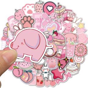 150PCS Pink Preppy Stickers in Various Styles, Aesthetic Stickers for Girl, Women, Water Bottle, Laptop, Phone Case