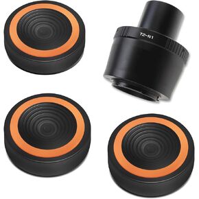 Astromania T2 N1 T Mount Lens Adapter and M42 to 1.25" Telescope Adapter (T-Mount) for Nikon 1 - Bundle with - Anti-Vibration Suppression Pads
