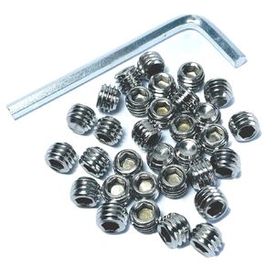6pcs M8-1.25 X 40mm 304 Set Screws Stainless Steel M8 x 40mm Set Screws Hex Allen Head Hex Hexagon Socket Set Screws with M4 Allen Wrench,M8 Socket Set Screws for Towel Rack Door Knob