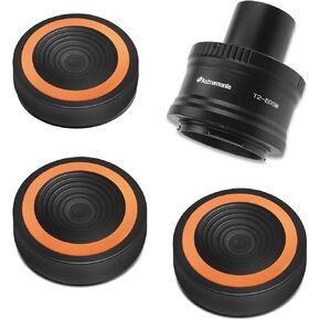 Astromania Canon EOS-M T2 Mount Lens Adapter and M42 to 1.25" Telescope Adapter (T-Mount) for Canon EOS-M - Bundle with - Anti-Vibration Suppression Pads