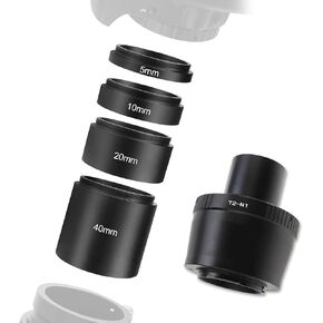 Astromania T2 N1 T Mount Lens Adapter and M42 to 1.25" Telescope Adapter (T-Mount) for Nikon 1 - Bundle with - Astronomical T2-Extension Tube Kit