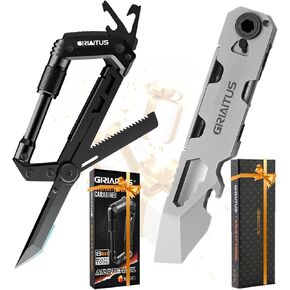 Outdoor Survival Essentials EDC Tools : Pry Bar Multitool & Carabiner Multitool Set