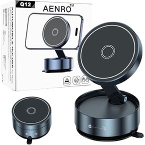 Aenro Phone Mount X Pro,Mobile Phone Navigation Magnetic Bracket,Updated Model 360° Rotating Mechanical Vacuum Magnetic Cell Phone Stand,No Need to Charge，Foldable and Retractable(Black)