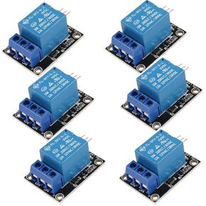 6 Pcs DC 5V 1 Channel Relay Shield Board Module for PIC AVR DSP ARM STM32 Raspberry Pi MCU DSP Official Boards Shield (5V)