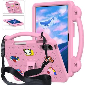 لـ ONN 12.1 Tablet Pro Case 2024 (Model 100146663) ، غطاء Kids Eva مع مقبض حامل حزام لـ Walmart Surf Onn Tablet Case 12.1 Inch ، Pink