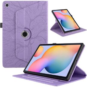Rotating Case for Samsung Galaxy Tab S6 Lite 2024 10.4 inch, 360° Swivel Premium PU Leather Cover Lightweight Multi-Angle Flip Stand with Pen Holder for Model SM-P620/SM-P625-Purple