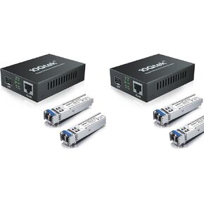 Pack of 2 1.25G SFP LX Media Converter Kit with 1000Base-LX/LH SFP Transceiver