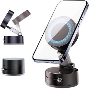 2025 New Magnetic Vacuum Suction Phone Holder for Car & Home - Vacuum Suction Phone Mount with Foldable Design, Universal Magnetic Phone Holder for iPhone, Android, All Vehicles