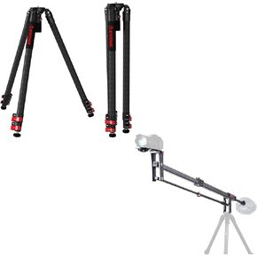 IFOOTAGE Bundle – 61" Carbon Fiber Video Tripod with Quick Fastbowl and 85" Carbon Fiber Mini Jib Crane M1 III, Professional Support for DSLR Cameras, Camcorders, and Video Productions