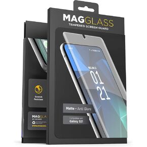 MAGGLASS SAMSUNG GALAXY S21 واقي الشاشة غير اللامع (خالية من الخدش/خالية من الفقاعة) واقي شاشة الهاتف الزجاجي المضاد للوهج (متوافق مع الحالة) [لا يدعم فتح بصمات الأصابع]