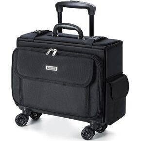 Rolling Laptop Bag 15.6 Inch Water Resistant Rolling Laptop Briefcase on Wheels Computer Bag Laptop Case for Work Travel Business Men Women, Black,New