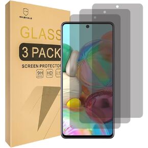 Mr.Shield [3-PACK] Privacy Screen Protector Compatible with Samsung Galaxy S10 Lite/Galaxy A91 [Tempered Glass] [Anti Spy] Screen Protector with Lifetime Replacement
