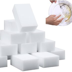 100 Pack Magic Sponge Eraser Extra Thick and Long Lasting Melamine Cleaning Sponges in Bulk - Multi Surface Power Scrubber Foam Cleaning Pads - Bathtub, Floor, Baseboard, Bathroom, Wall Cleaner