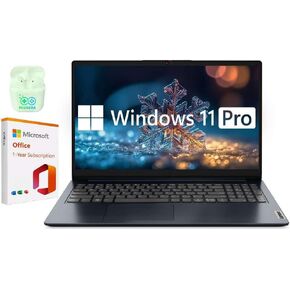 Lenovo IdeaPad 15.6" Laptop, 20GB RAM 1.6TB Storage (1TB SSD+128GB eMMC+512GB SD Card), Windows 11 Pro with 1-Year Microsoft Office 365 Included, Intel Celeron Processor, PLUSERA Earphones