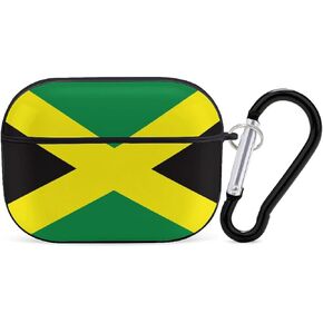 Jamaican Flag Pattern Compatible with Airpods Pro Case Cover with Keychain Headphone Cover Unisex Shockproof Protective Wireless Charging Headset Accessories