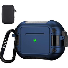 Valkit Compatible Airpods Pro 2 Case Cover with Lock, Military Rugged AirPod Pro 2nd Generation Shockproof Case for Men Women Hard iPod Pro 2 Protective Skin with Keychain for Airpods Pro 2nd Gen