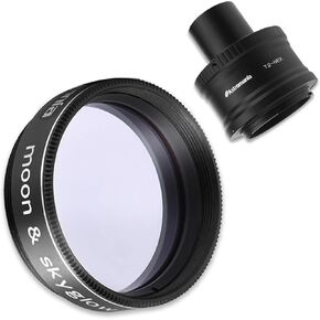 Astromania T/T2 Lens Mount Adapter Ring and M42 to 1.25" Telescope Adapter (T-Mount) for Sony-NEX Camera - Bundle with - 1.25" Moon/Skyglow Filter