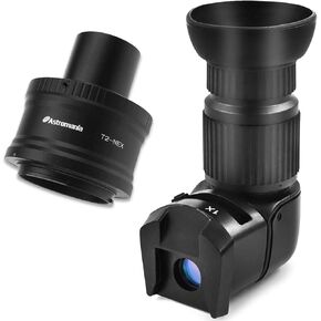 Astromania T/T2 Lens Mount Adapter Ring and M42 to 1.25" Telescope Adapter (T-Mount) for Sony-NEX Camera - Bundle with - Viewfinder with 6 Mounting Adapters