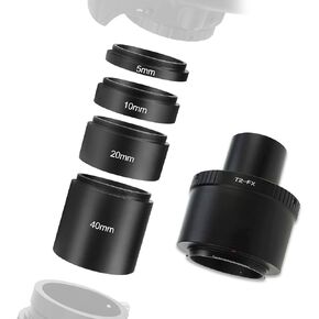 Astromania T T2 Lens to Fuji FX Mount Camera Adapter and M42 to 1.25" Telescope Adapter (T-Mount) - Bundle with - Astronomical T2-Extension Tube Kit