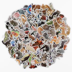 200Pcs Realistic Animal Stickers,Cute Zoo Animals Stickers,Waterproof Wildlife face Stickers,These Stickers are Perfect for Kids,Great for Sticking on Water Bottles,scrapbooks and Other Items