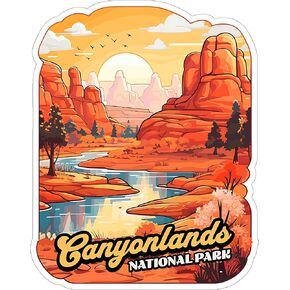 Canyonlands National Park Utah Sticker 4 Inch - Waterproof Vinyl Decal for Laptop Water Bottle Car Tumbler - Durable Aesthetic Long-Lasting Stickers for Adults ID44990