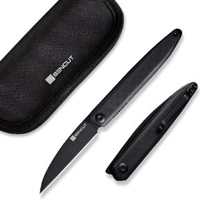 SENCUT Small Pocket Knife for Men, Front Flipper knife for EDC, Jubil Folding Knives with 2.95 inches D2 blade, G10 Handle with Liner Lock, Slim Gentleman’s knives for Gift (Purple)