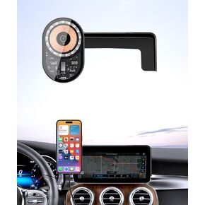 Wireless Charging car Phone Holder for Mercedes Benz GLC-Class 2020-2022/C-Class 2019-2021 Accessories 10.25 inch Screen Fixed Clip,360° Rotation car Phone Mount Compatible with MagSafe