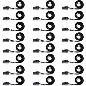 Plume'CHJ 24Pcs Plastic Whistle, Sports Whistle Lanyard, Loud Sound Whistle Bulk Perfect for Coaches, Referees Officials