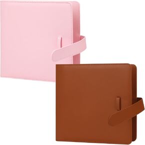 2Packs 360 Pockets Photo Album for Fujifilm Instax Mini Series and Polaroid Instant Cameras(Pink+Brown)