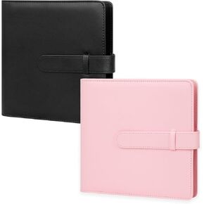 2Packs 360 Pockets Photo Album for Fujifilm Instax Mini Series and Polaroid Instant Cameras(Black+Pink)