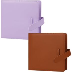 2Packs 360 Pockets Photo Album for Fujifilm Instax Mini Series and Polaroid Instant Cameras(Brown+Purple)