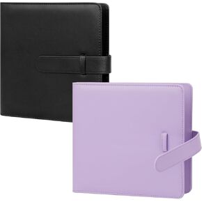2Packs 360 Pockets Photo Album for Fujifilm Instax Mini Series and Polaroid Instant Cameras(Black+Purple)