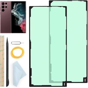 2 Pack Back Battery Door Cover Adhesive for Samsung Galaxy S22 Ultra Back Battery Door Cover Adhesive Glue Tape for Samsung Galaxy S22 Ultra Adhesive Sticker