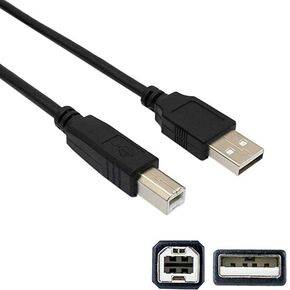 USB2.0 Printer Cable, USB-A to USB-B 2.0 Cable, High Speed Scanner Printer Cord for HP, Canon, Lexmark, Epson, Dell and More, Black (9FT)