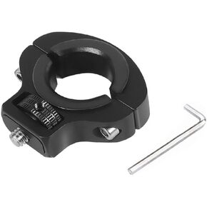 Aluminum Alloy Bicycle Clip with 1/4 Screw, 22-32mm Pipe Diameter, Sports Photography Cycling Bike Clamp (Black +red)