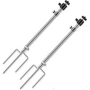 2 Pack Trail & Game Camera StandMounts, 3" Silver Stainless Steel Bracket 360° Rotating Universal Thread Connection 1/4''-20 (6 mm) for Solar Game, Deer Cam