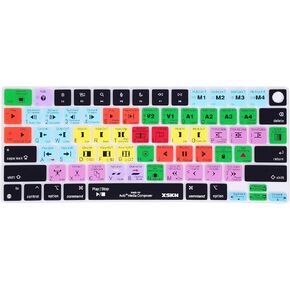 اختصارات XSKN Avid Media Composer Cover US لوحة المفاتيح تغطية الجلد السيليكون تناسب Apple منذ عام 2021 تم إصدار Macbook Air MacBook Pro 13.6 15.3 14.2 16.2 بوصة مع رقاقة M1 M2 M3 M4 ومعرف اللمس
