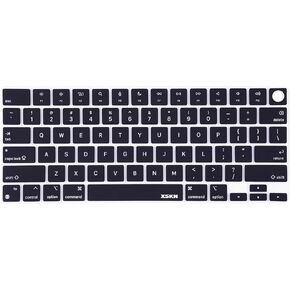 XSKN English Language US Version Keyboard Silicone Skin Cover Fits for Apple Since 2021 Released MacBook Air MacBook Pro 13.6 15.3 14.2 16.2 Inch with M1 M2 M3 M4 Chip and Touch ID