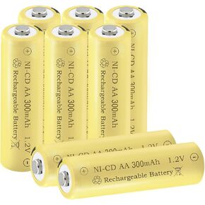 1.2 فولت AA 300MAH NI-CD بطاريات قابلة للشحن للأضواء الزخرفية الشمسية في الهواء الطلق ، أضواء الشموع ， 8 عبوات